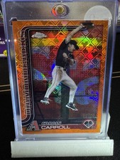 2025 Topps Chrome Logofractor Corbin Carroll Image Variation Orange #'d /25 SP