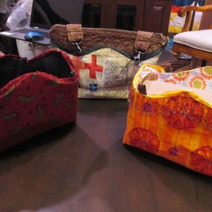 Handmade Cotton Purse Set: Reversible Shells, 6 Looks