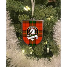 Dunbar Clan Crest Tartan Ornament  3D Printed Shield, Double-Sided