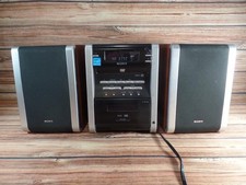 Sony CMT-DV2D Micro Hi-Fi Component System DVD CD Cassette Player Wood Speakers