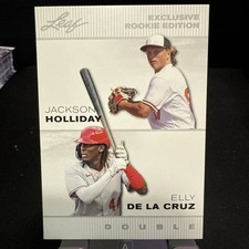 JACKSON HOLLIDAY ELLY DE LA CRUZ 2023 LEAF EXCLUSIVE ROOKIE EDITION RC Q4865