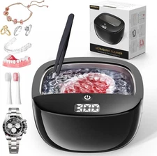 Ultrasonic Retainer Cleaner Machine, 42kHz Portable Ultrasonic Dentures Clean...