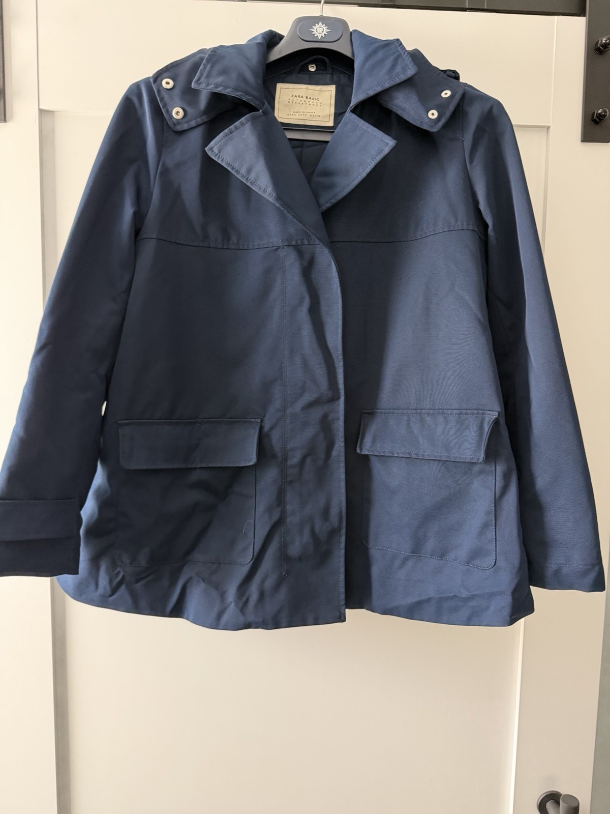 Zara Basic Outerwear Navy Blue Jacket With Hood - image 1