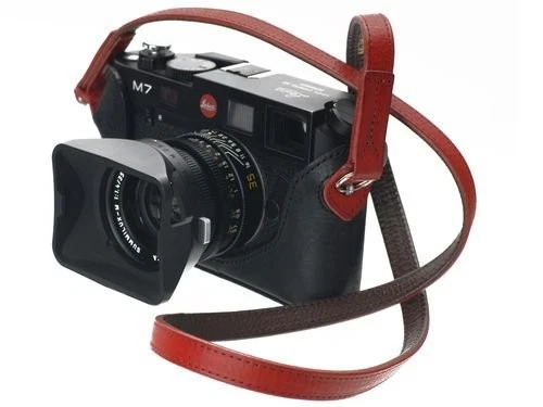 Pulseira de couro ARTISAN&ARTIST ACAM-280 borda raspada vermelha importada do Japão - Imagem 2 de 2