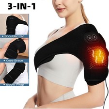 Electric Shoulder Heating Brace Pad Electric Heated Wrap Therapy Pain Relief US