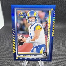 2025 Panini Donruss Optic Blue / Aqua  Prizm MVP Matthew Stafford #/249 Rams SP