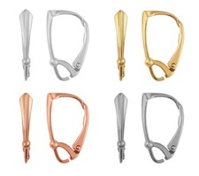 Sterling Silver Leverback Earrings 18x8mm Jewellery Findings  Choose plating