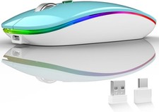 Wireless Bluetooth Mouse Rechargeable Laptop Mice with LED Use Portable