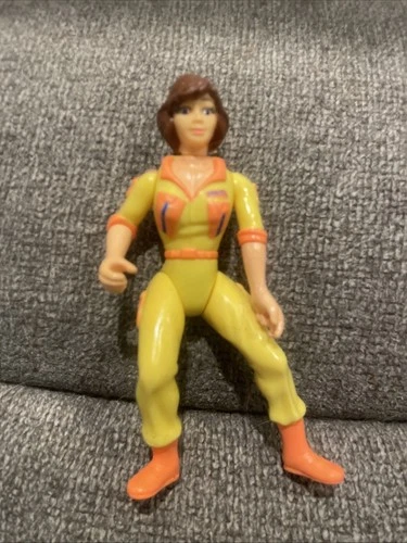 Vintage Tmnt 1988 April O Neal Blue Strip Jumpsuit Action Figure