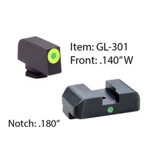 Ameriglo Pro I-Dot Sight, 2 Dot Green Front/Rear, For Glock 17/19/22/23/24/26/27