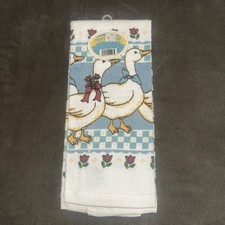 NOS Vintage Ribbon Bow Goose Geese Kitchen Ha...