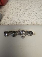 Silver Plated Skull Multi-Finger Stackable Ba...