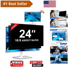 Elegant 24-Inch Anti-Spy Privacy Filter - Blue Light  Glare Reduction Included