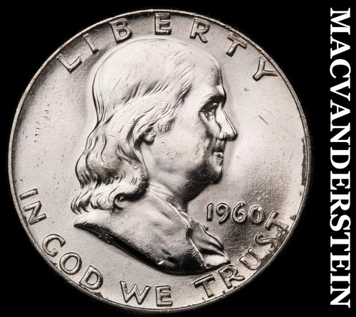 1960 Silver Franklin Half Dollar - Choice Gem Brilliant Unc+++  Lustrous  #G9006
