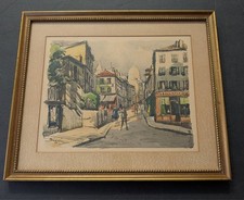 Vintage Signed by Siguie MOULIN ROGE Framed Lithography, 16X13.5"