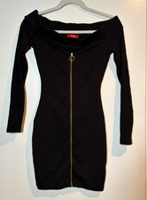 Guess Mini Dress Off Shoulder Cut Out Black Size S