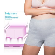 Frida Mom 8pc Postpartum Underwear, Disposable Boyshort Panties, Medium, Grey