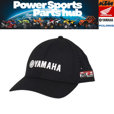 NEW GENUINE YAMAHA 70TH ANNIVERSARY HAT CAP BLACK/WHITE - ADULT CRP-25HAN-BK-NS