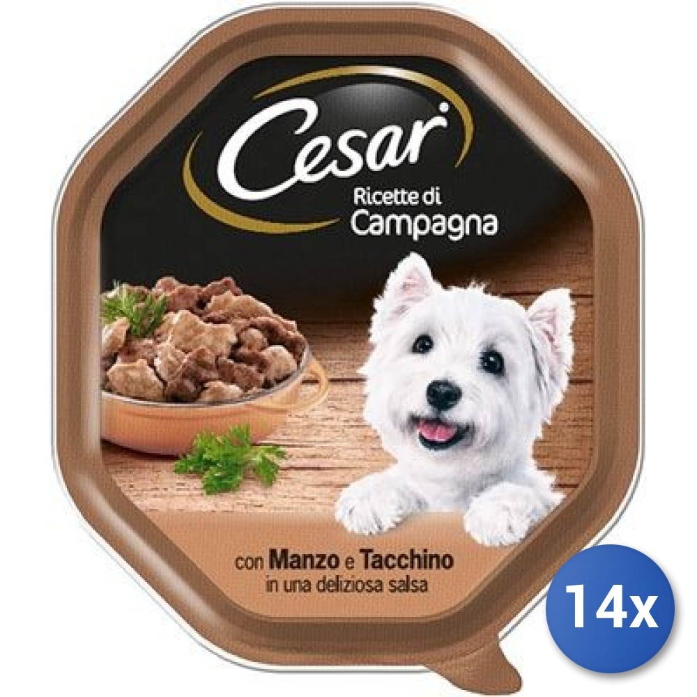 Cesar Ricetta di Campagna 14x150g Manzo e Tacchino | Prezzo Stock