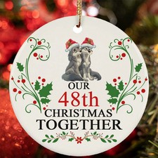 Our 48th Christmas Together Ornament Funny Wolf Couple 48 Year Anniversary Gift