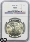 1925 Peace Dollar NGC MS 63