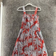 Talbots 4 petite 4P tropical long orange summer dress