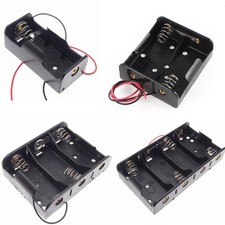 Battery Holder Cell Case Plastic Box With 1 2 3 4 x C Black Open Storage Wire