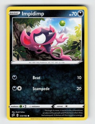 Impidimp 123/192 - Pokemon - Rebel Clash - Common - NM