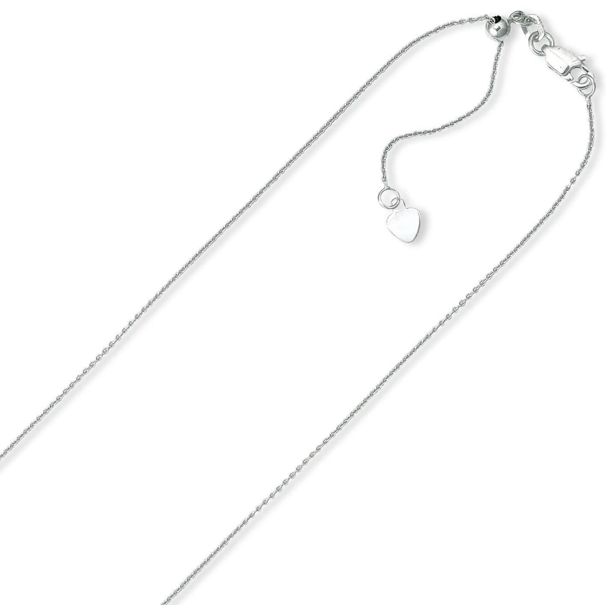 Adjustable Chain White Gold Fine Necklaces & Pendants without 