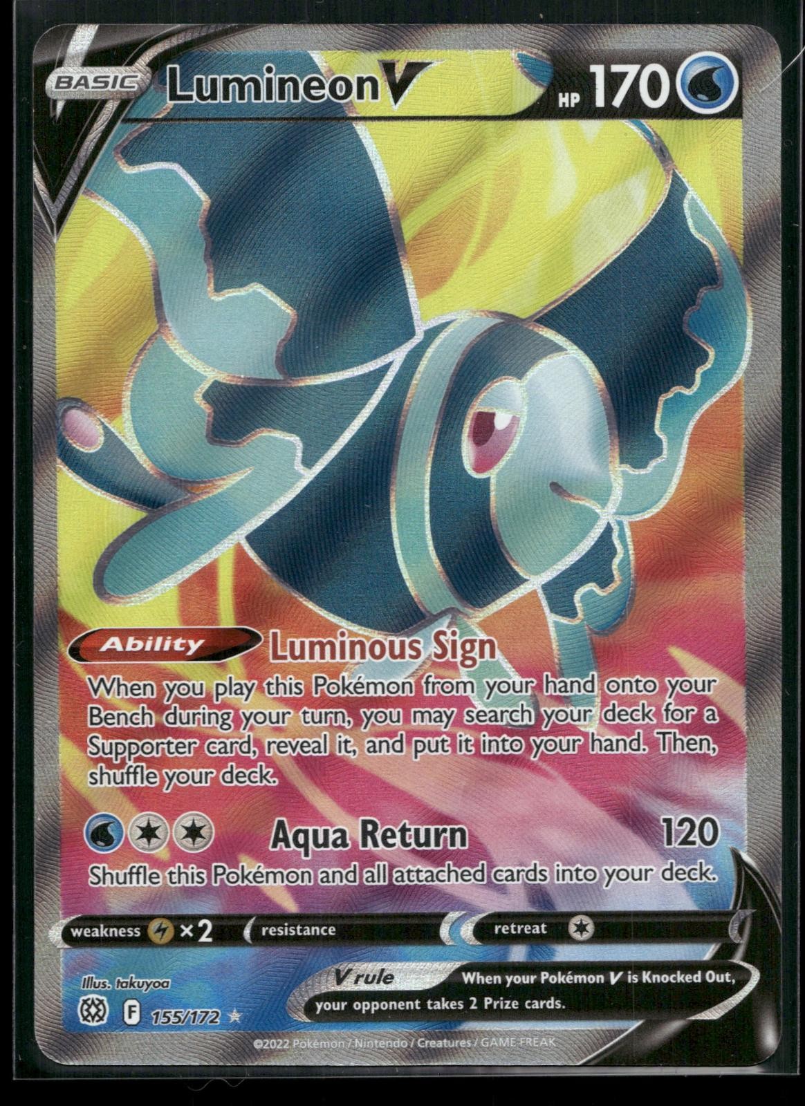 Lumineon V 155/172 Ultra Rare Brilliant Stars Pokemon Holo Near Mint