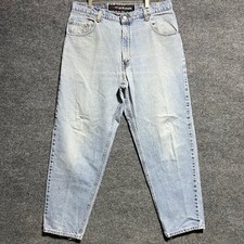 Vintage Levis 520 Special Reserve Jeans Mens 36x30 Light Wash Loose Tapered USA