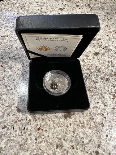 1 oz. Pure Silver Coin - Bejeweled Bugs: Ladybug
