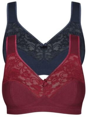 SUSA 2er Pack Soft BH 27931 ohne Bügel 75-105, B-E rubyred twilight (380)