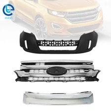 For 2011-2014 Ford Edge Primed Front Bumper Cover Fascia + Grilles Assembly