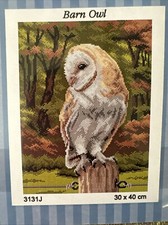 Printed needlepoint tapestry Canvas 30x40 cm Barn Owl