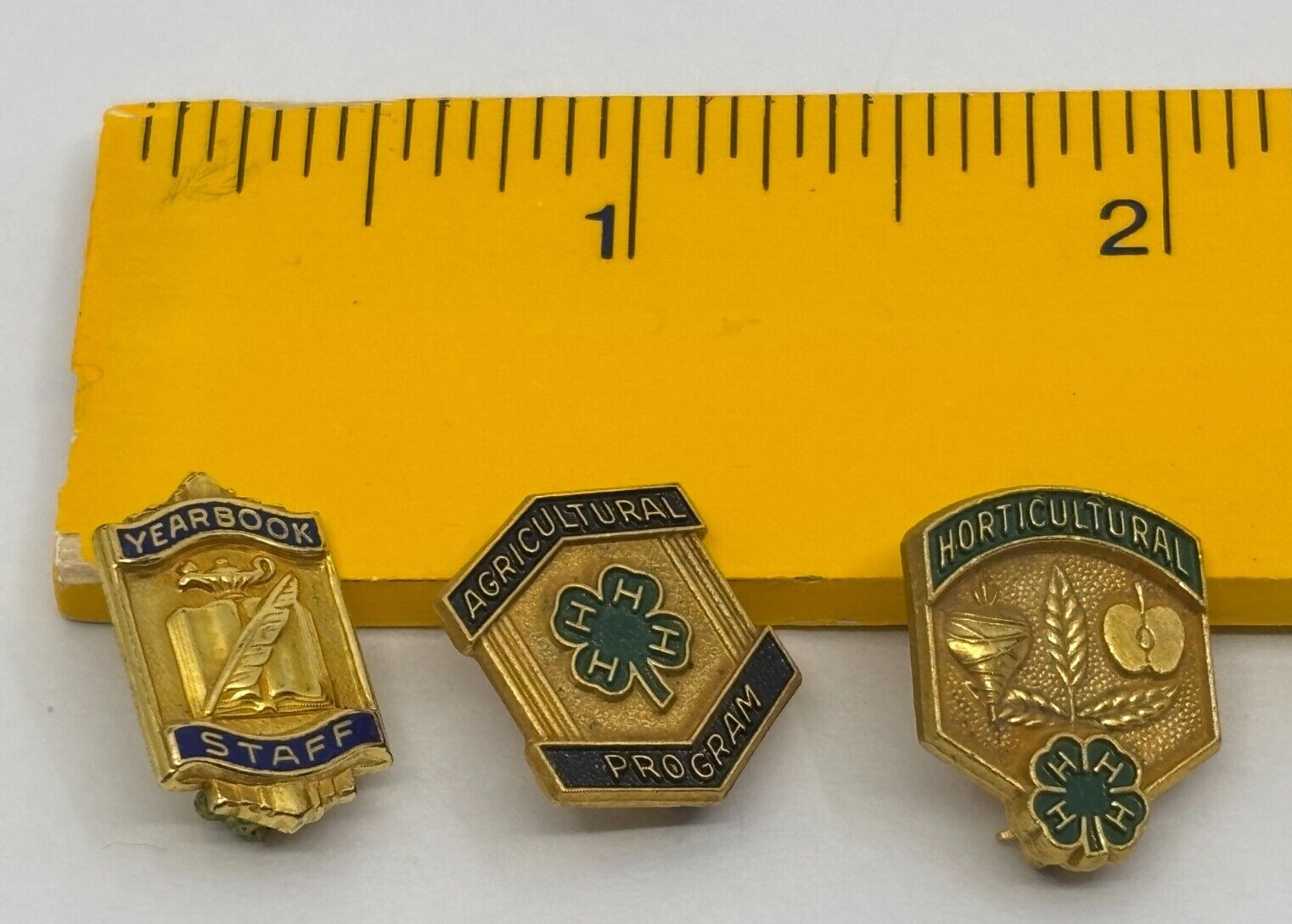 Mixed Lot of 7 Vintage 1970s Buttons Pins Medals School Rewards 4H Awards