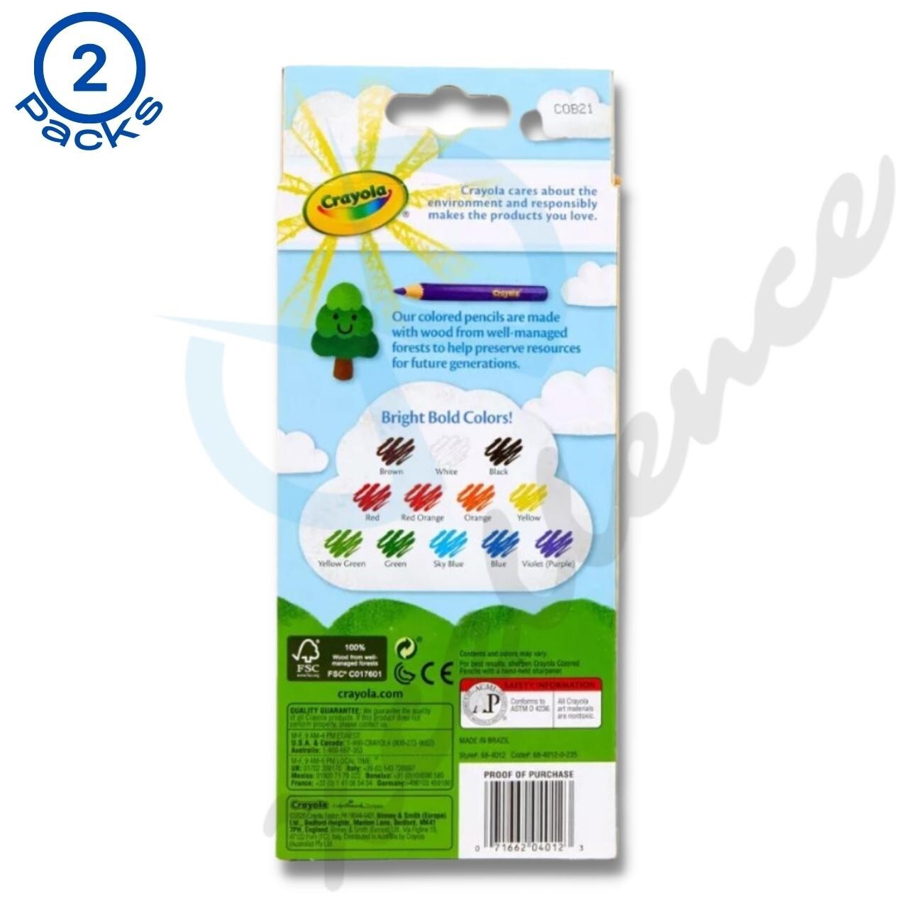 2 Packs Crayola 12 Count Non Toxic Pre Sharpened Colored Pencils School Supplies