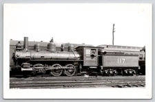 RPPC B&M Boston And Maine Locomotive 117 Railroad Train Real Photo Postcard W28