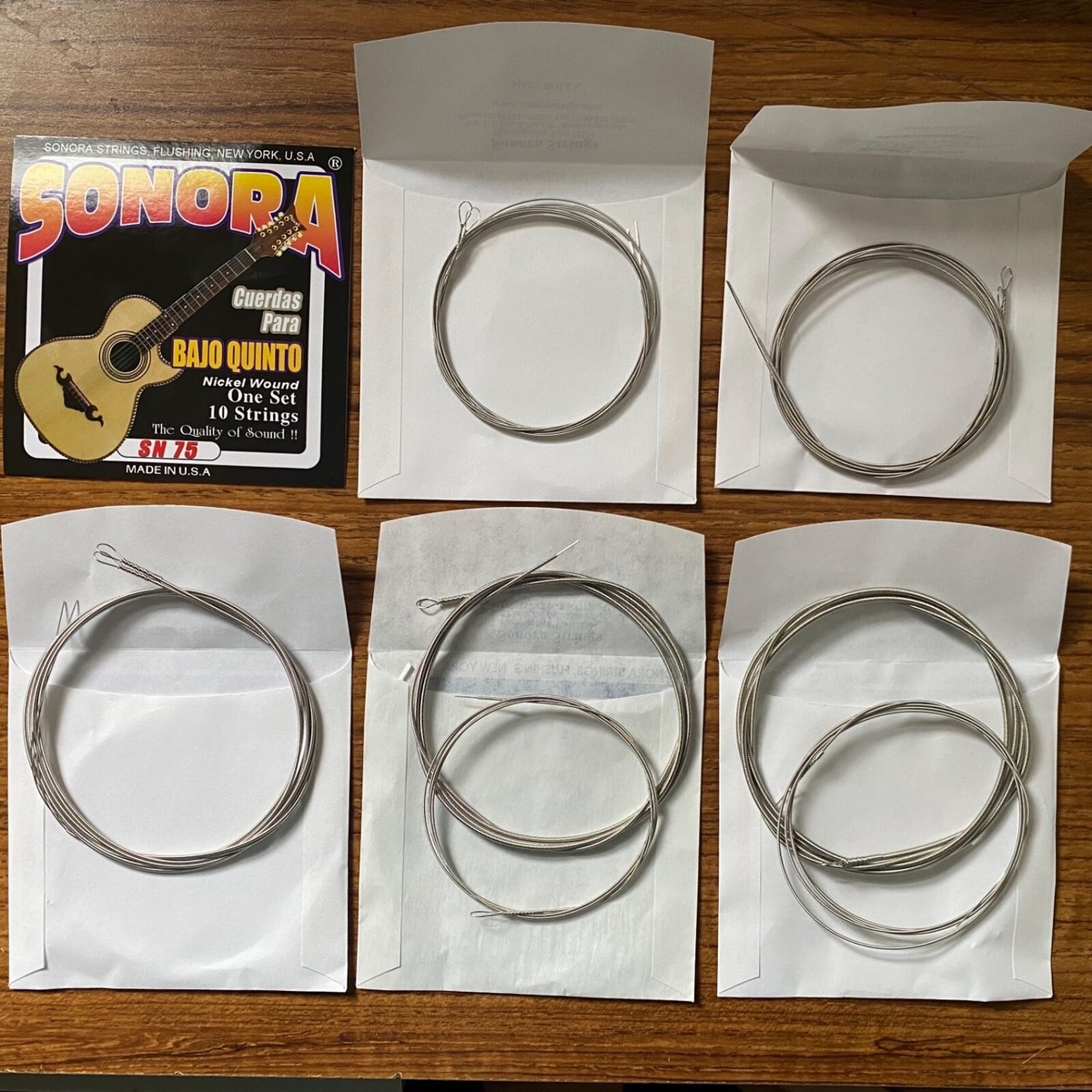 String Ball Bajo Quinto Sonora Strings SN75 Strings - Nickel Wound, Loop End, Made In USA Ghs Strings Nylon Guitar Strings Ball End