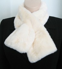 Faux Fur Collar Winter Scarf  Pull Through So So Soft in Ivory Black Pink