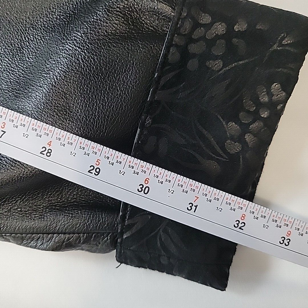 Fitz Wright Floral Embossed Leather Button Coat W… - image 20