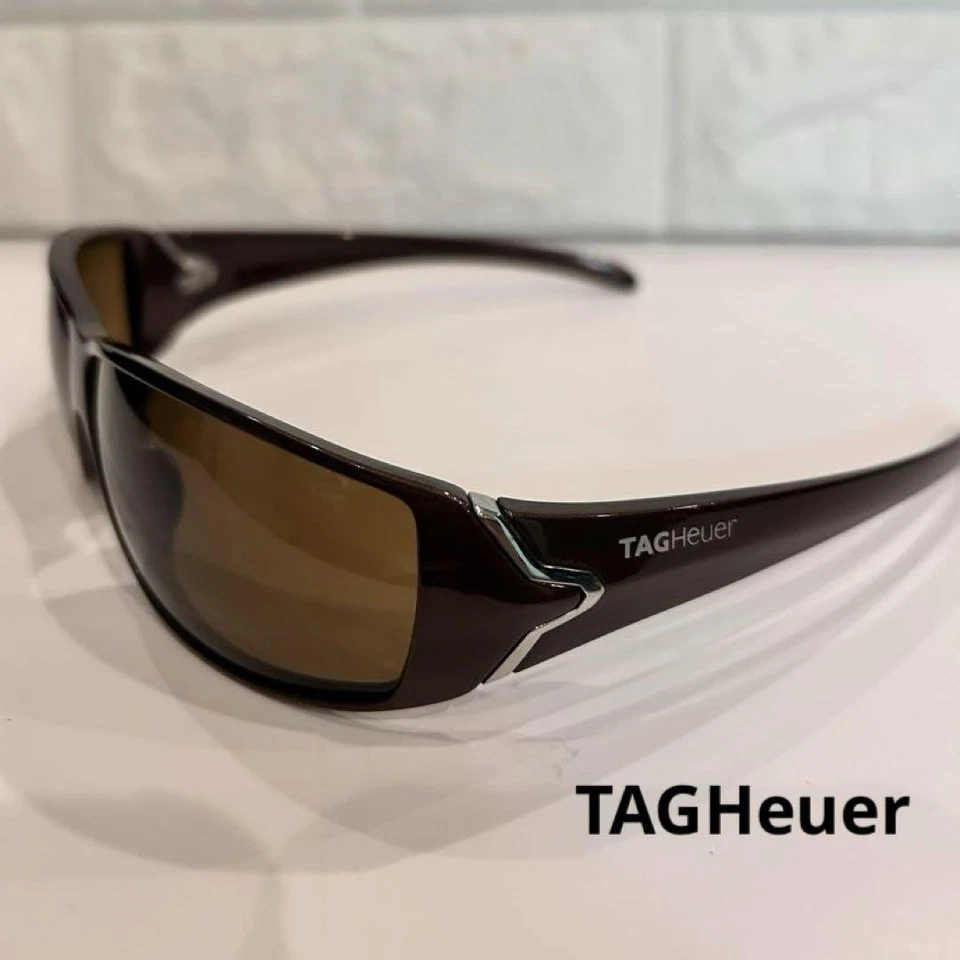 Auténticas gafas de sol deportivas rectangulares para hombre TAG HEUER TH9204 marrón 68-12 125 Foto 2 de 4