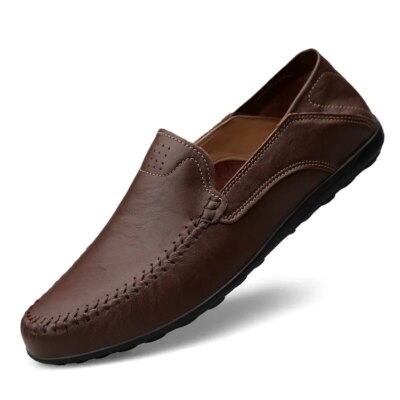 Genuine Leather Moccasins Men's Shoes Casual Comfortable Slip on Driving  Shoes