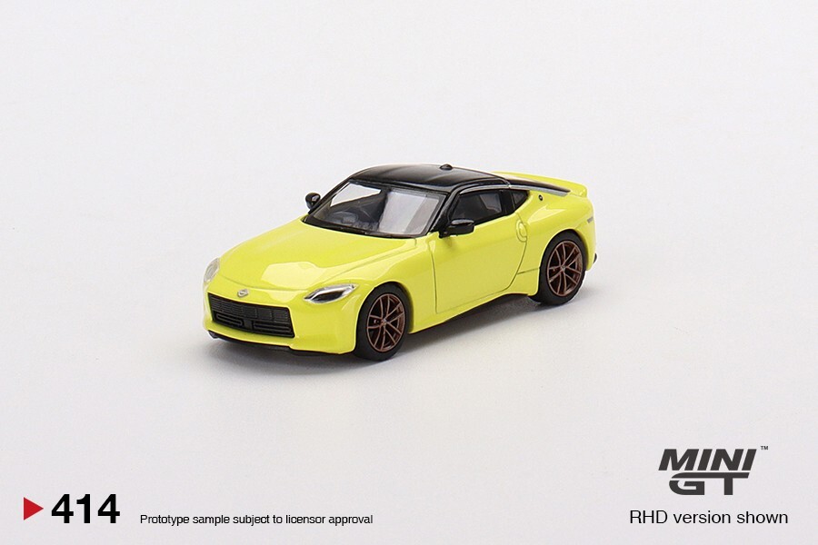 Mini GT 1:64 Nissan Fairlady Z Proto Spec 2023 Ikazuchi Yellow (RHD) #414