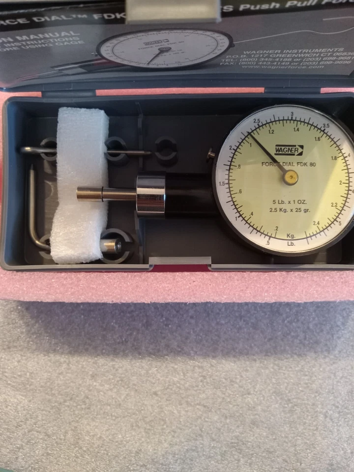 Wagner Force Dial FDK 80 Push Pull Force Gauge con estuche FDK80 Foto 2 de 3