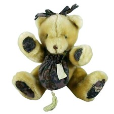 Cherished Teddies Plush Girl Bear Purple Pouch Poseable Plushie Stuffed Animal