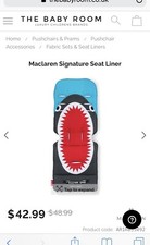 Doublure de siège universelle Maclaren convient à tous les modèles poussettes requin en bleu marine, rouge blanc