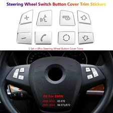 For BMW X5 X6 E70 E71 E72 Car Interior Steering Wheel Switch Button Cover Trims