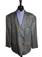 Oak Hill Men's Grey Check Poly Blend Blazer Sport Coat Jacket Size 3XL 54/56