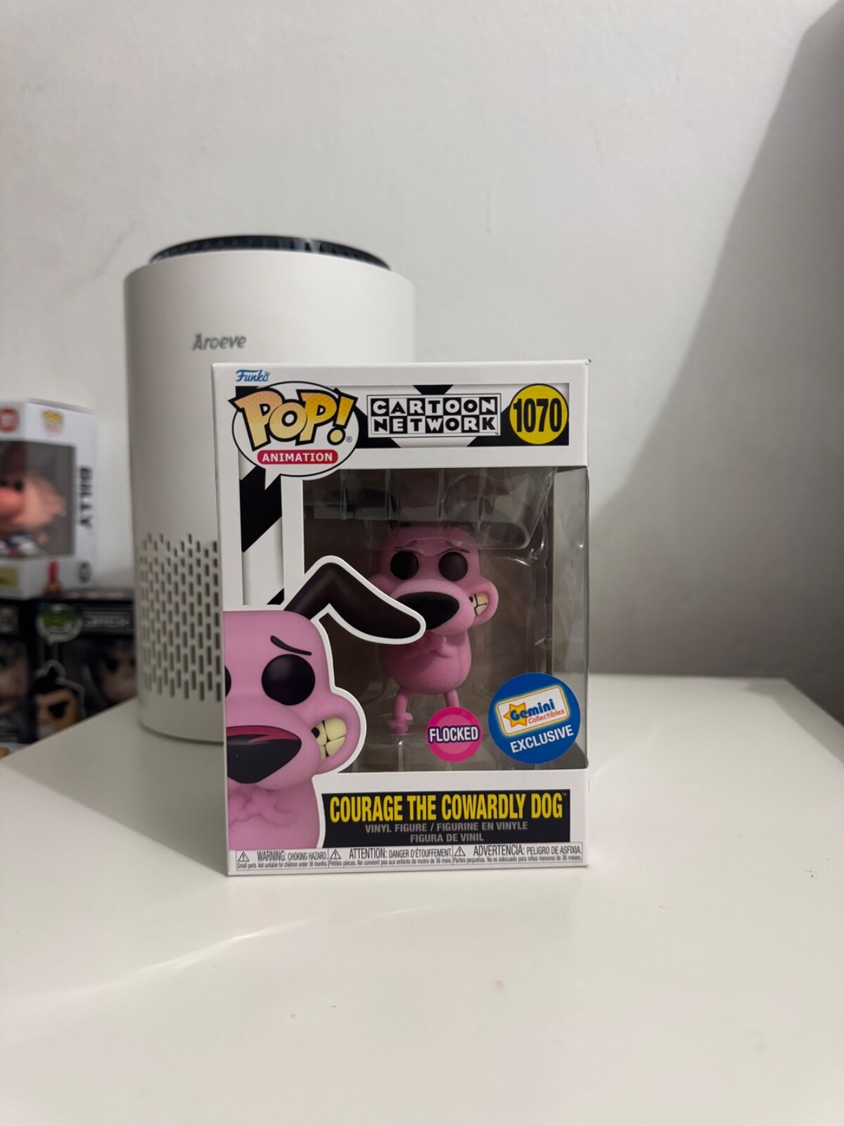 Funko Pop - Flocked Courage The Cowardly Dog #1070 - Gemini Exclusive Vaulted